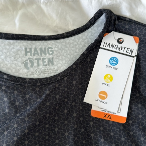 Hang Ten Swim Top Rash guard Long Sleeve XXL Quick Dry UPF 50+ Black - Picture 2 of 4